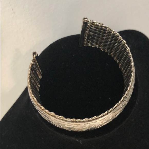 Silver Metal Floral Cuff - Picture 2 of 5